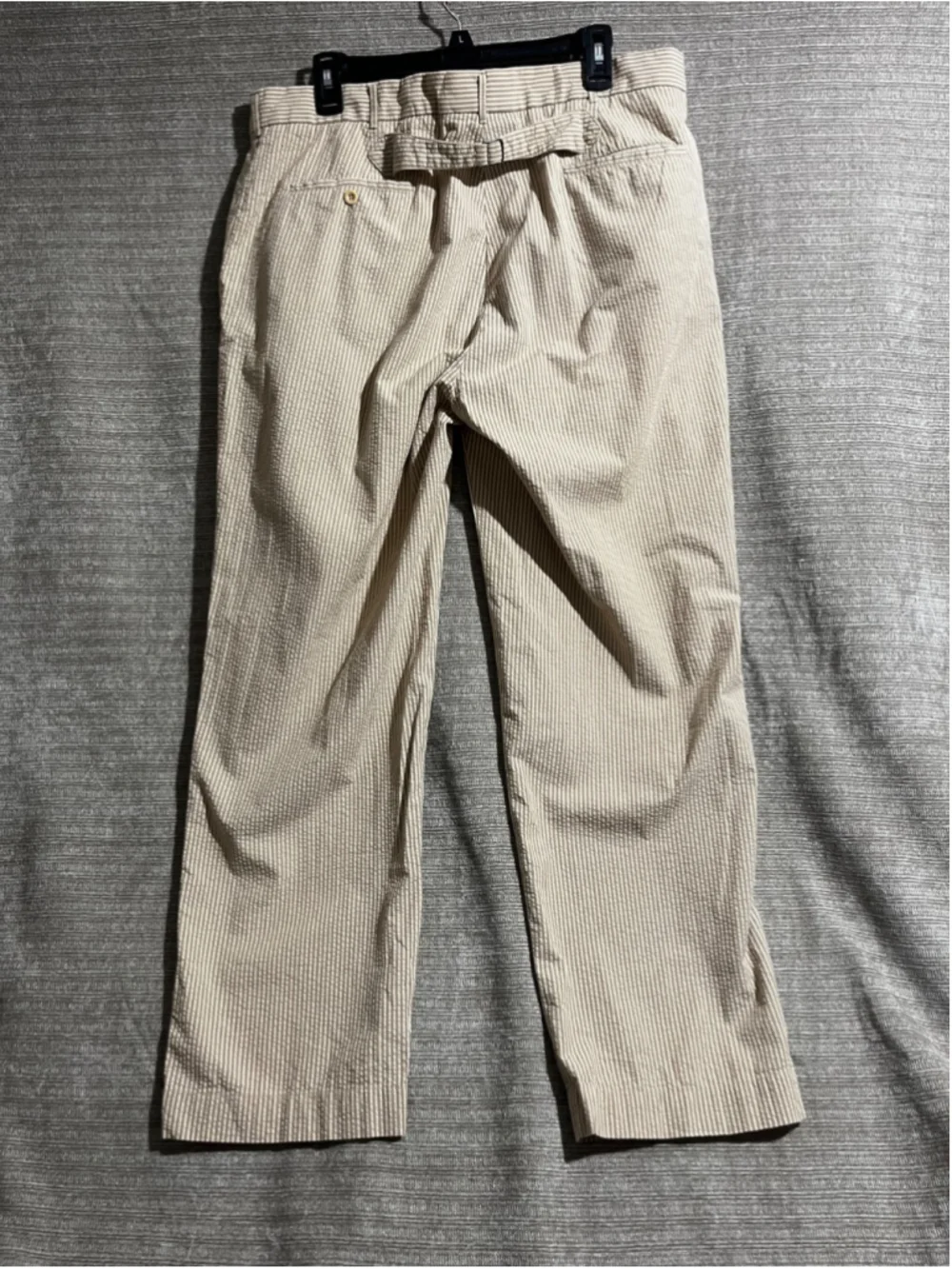 Vintage Polo Buckle Back Ralph Lauren Pants Men’s 38x30 Tan Seersucker Cotton